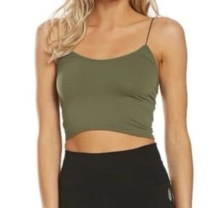 Free People Green Crop Top